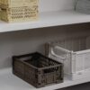 DESIGNSTUFF Slant Collapsible Crate, L, 50x33cm, Grey