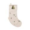 Embroided Christmas stocking made from cotton organic.