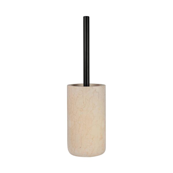 Toilet brush made from marble and black laquered steel from Mette Ditmer.