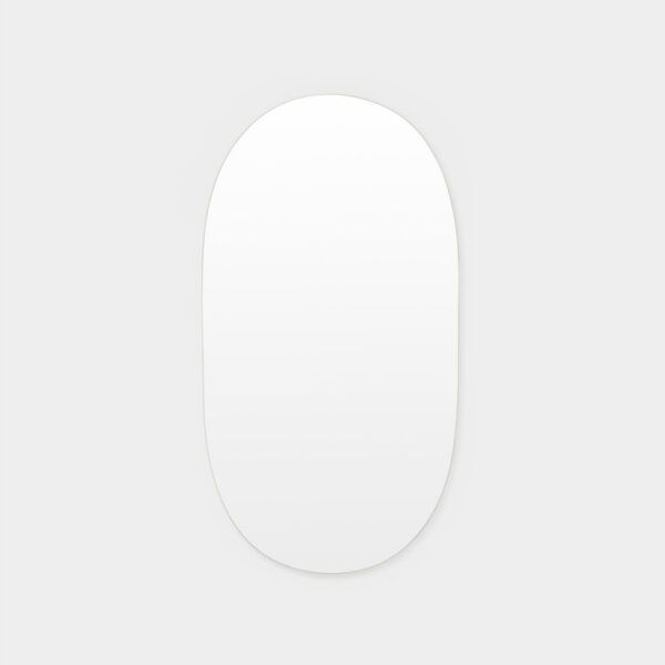 MIDDLE OF NOWHERE Miller Oval Mirror, White, 80x150cm
