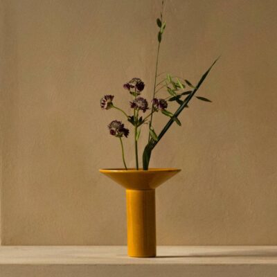 Flower decoration with Hana vase made from glazed stoneware designed by Krøyer-Sætter-Lassen.