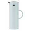 Classic vacuum jug from Stelton is made of ABS plastic with a glass insert in soft ice blue.