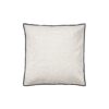 A square shaped velvet cushion.