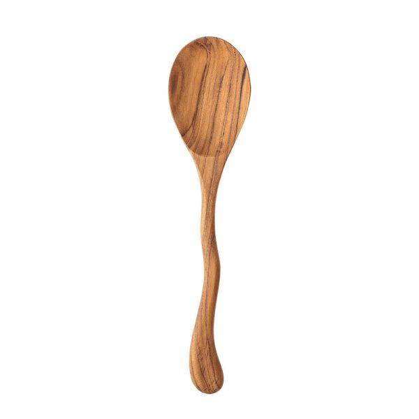 A packshot of Inti serving spoon made from acacia wood.