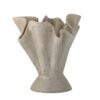 A packshot of beautiful sculptural shape and wavy look of Plier stoneware vase by Bloomingville
