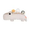 Soft sand Croco tummy time toy to strengthen baby's neck and back is designed with sensory features.