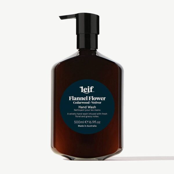 Flannel FLower with a scent of floral and grassy, the newest hand wash 500ml collection from Leif.