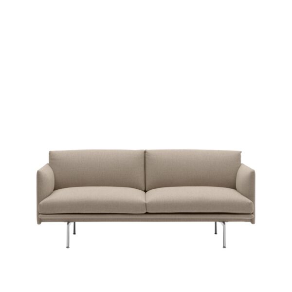 PRE-ORDER | MUUTO Outline Sofa, 2-Seater, Polished Aluminum/Ecriture 240