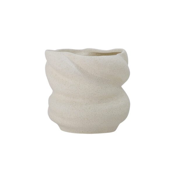 BLOOMINGVILLE Orana Flower Pot, Stoneware, H18cm, White