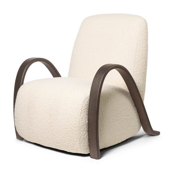 A packshot of Buur Lounge Chair in Nordic Boucle off-white.