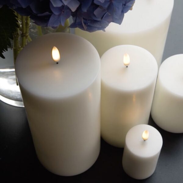 UYUNI LIGHTING Flameless Pillar Candle, Nordic White, W7.8 x H10cm