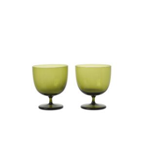 ferm LIVING Host Water Glasses, Moss Green (Set of 2)