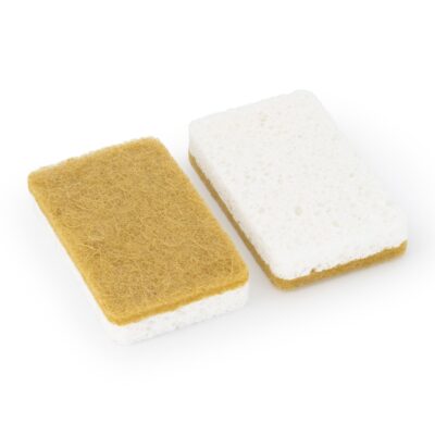 DESIGNSTUFF Natural Cellulose And Sisal Scourer Sponge, Caramel (Set of 2)