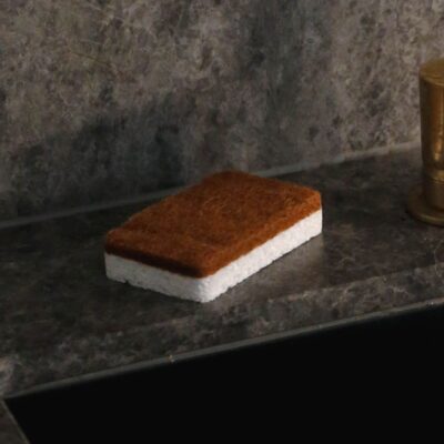 DESIGNSTUFF Natural Cellulose And Sisal Scourer Sponge, Cinnamon (Set of 2)