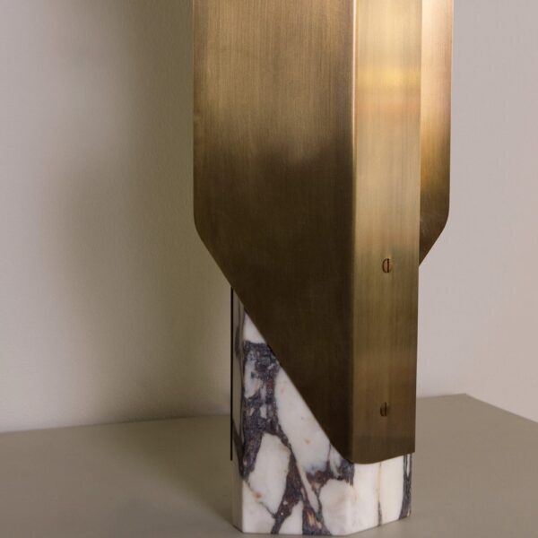 PRE-ORDER | BEN-TOVIM DESIGN Fold Table Lamp, Calacatta Viola/Bronze Patina