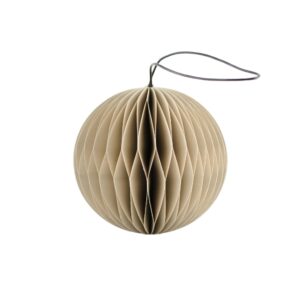 NORDIC ROOMS Paper Sphere Christmas Ornament, H8.5cm, Linen