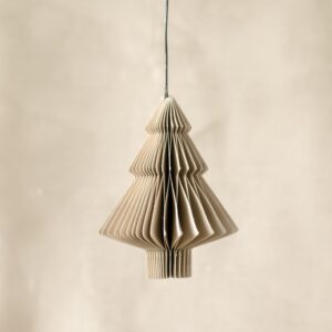 NORDIC ROOMS Paper Tree Christmas Ornament, H10cm, Linen