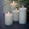 UYUNI LIGHTING Flameless Pillar Candle, Nordic White, W10 x H20cm