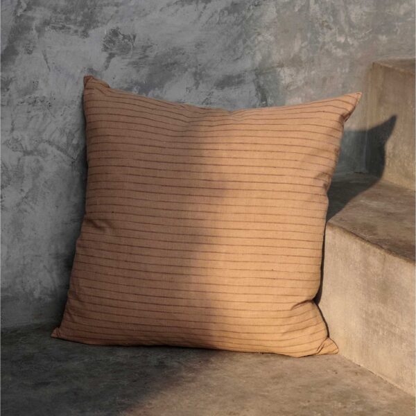 SHOWROOM SAMPLE | ferm LIVING Brown Cotton Cushion, Lines, 50x50cm