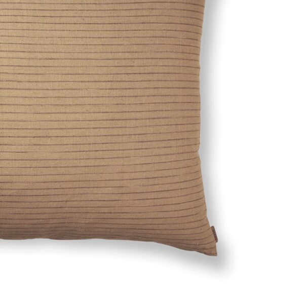 ferm LIVING Brown Cotton Cushion, Lines, Large, 60x40cm