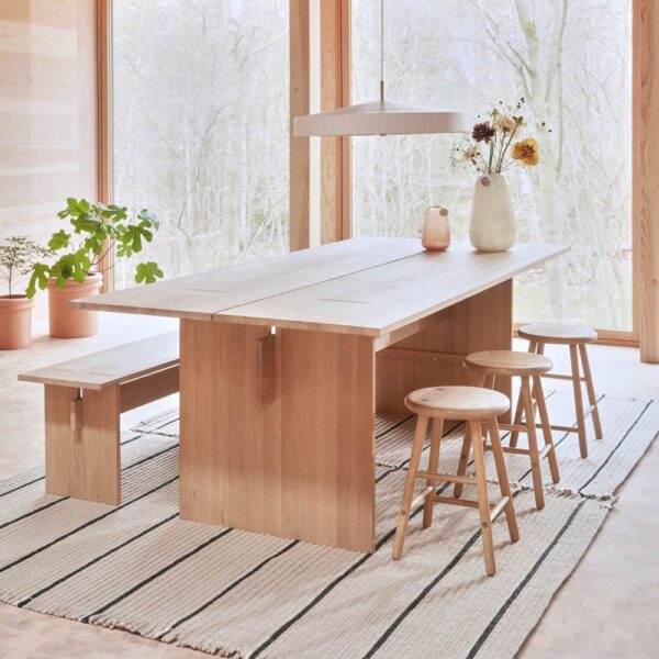 Kotai large dining table is a beautiful piece in any room, made of solid, white-pigmented oak.