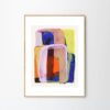 Studio lighting, perspective view of a framed abstract art print