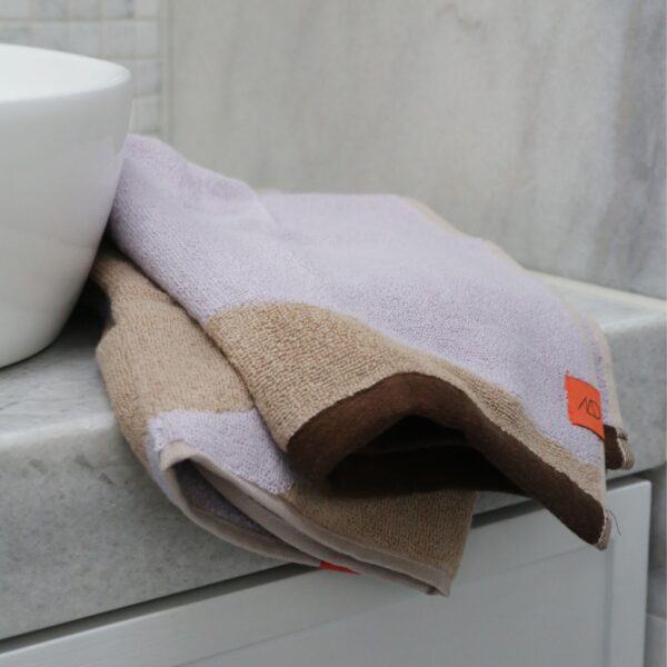 METTE DITMER Nova Arte Hand Towel, 40x55cm, Sand/Lilac (2 Pack)