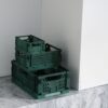 DESIGNSTUFF Slant Collapsible Crate, L, 50x33cm, Deep Green