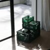 DESIGNSTUFF Slant Collapsible Crate, L, 50x33cm, Deep Green
