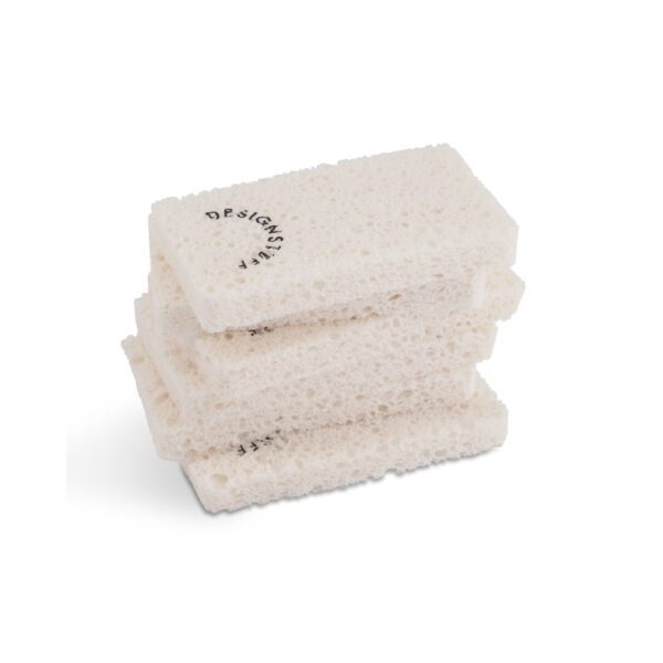 DESIGNSTUFF Compressed Cellulose Sponge, White (Set of 6)