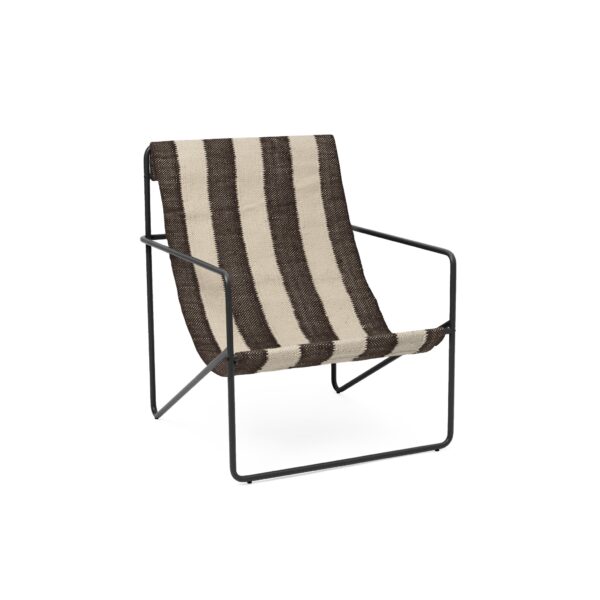 ferm LIVING Desert Lounge Chair, Black/Off-White/Chocolate