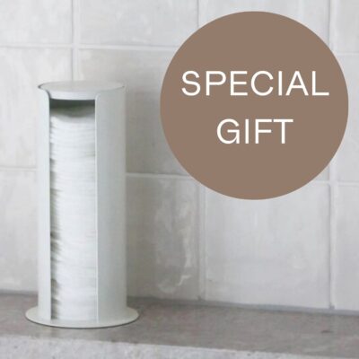 An Extra Special Gift | DESIGNSTUFF Cotton Pad Storage Holder, White (Gift Wrapped)