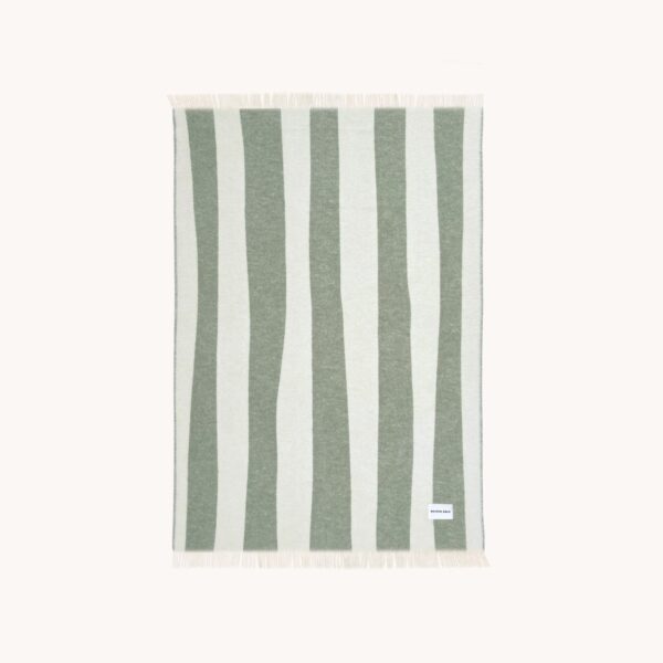 MAISON DEUX Rough Stripe Blanket, 130x200cm, Agave