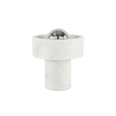 PRE-ORDER | TOM DIXON Stone Portable Lamp, White Marble/Chrome